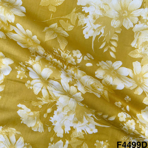 Floral Print Rayon Cotton Fabric- F4499